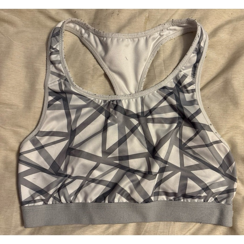 Old Navy Active Low Impact Grey & White Women's Sports Bra, Medium